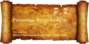 Pecsenye Krisztián névjegykártya