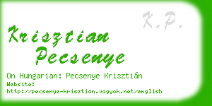 krisztian pecsenye business card